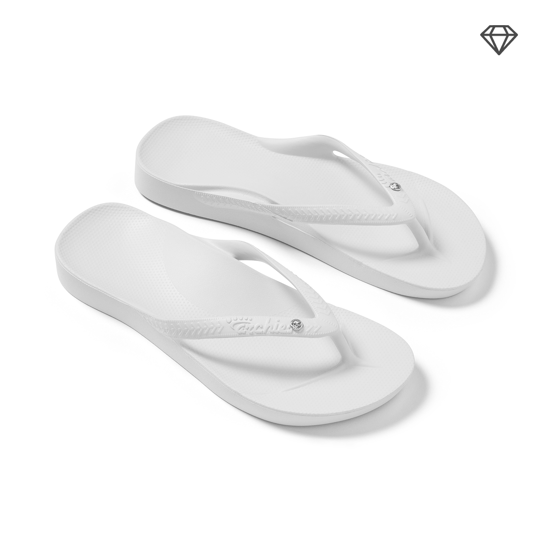 Arch Support Flip Flops - Classic - Crystal White