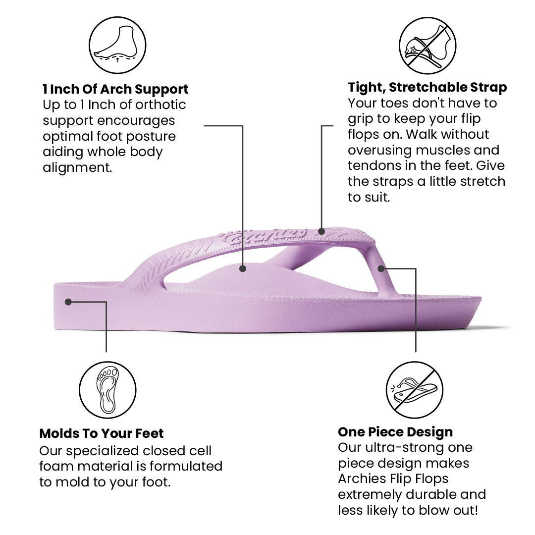 Arch Support Flip Flops - Classic - Lilac