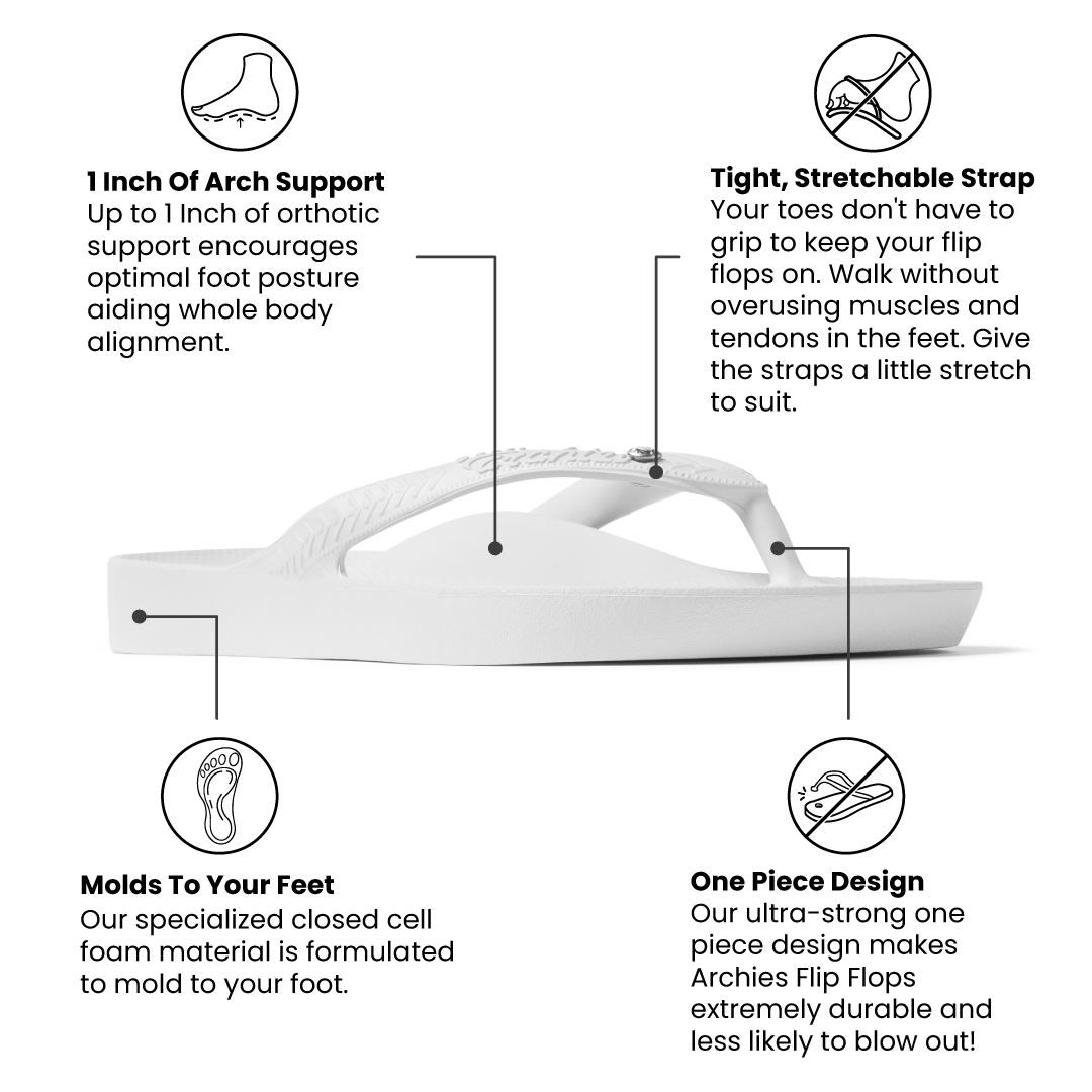 Arch Support Flip Flops - Classic - Crystal White