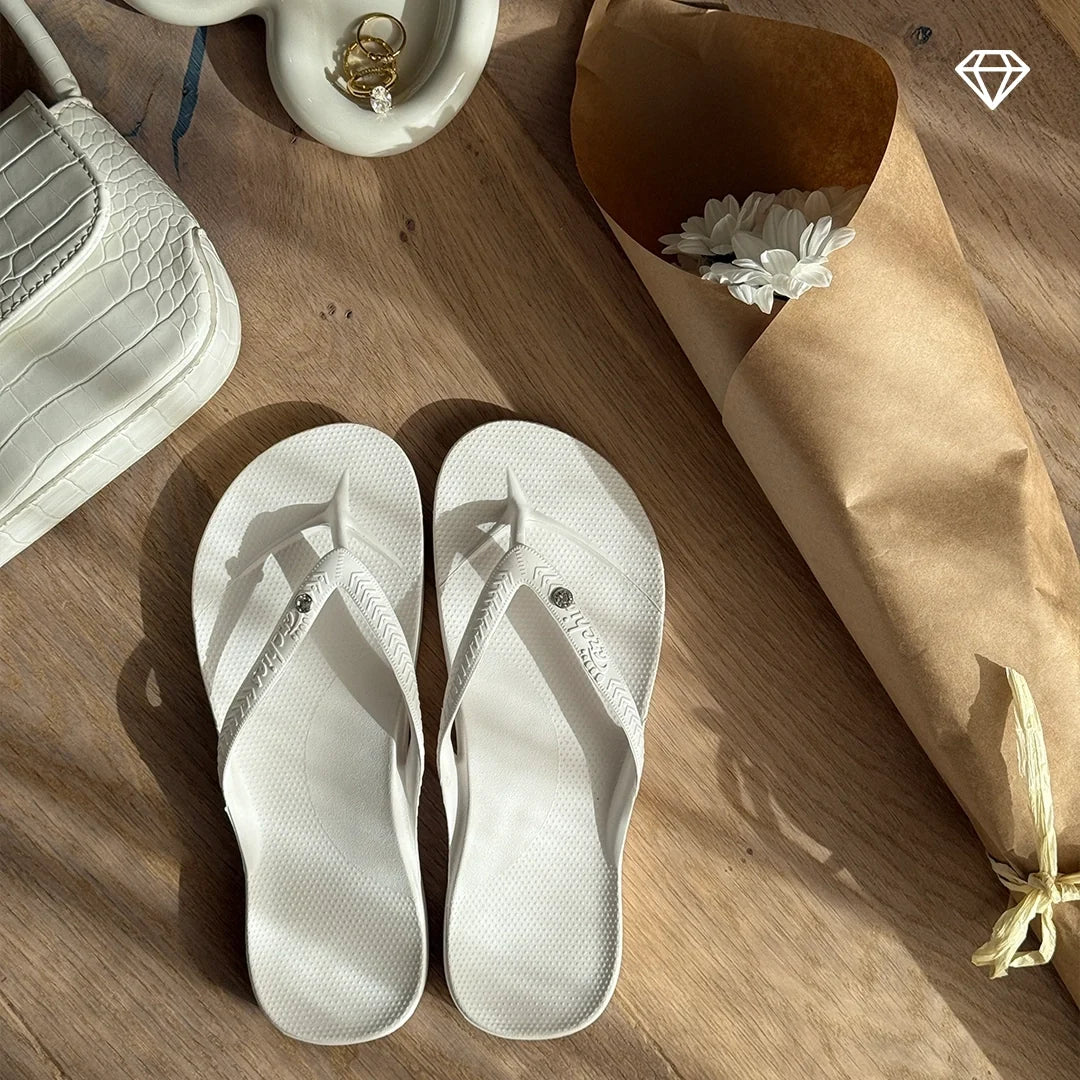 Arch Support Flip Flops - Classic - Crystal White